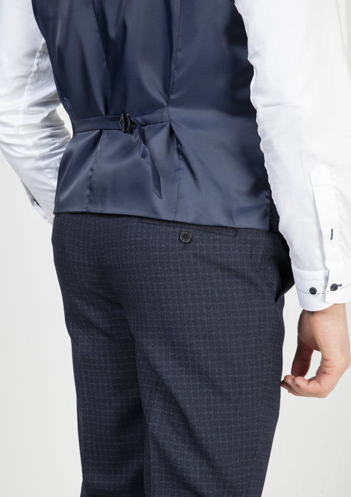 Skopes Mac Navy & Grey Check Trousers