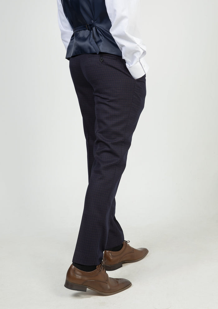 Skopes Mac Navy & Wine Check Trousers