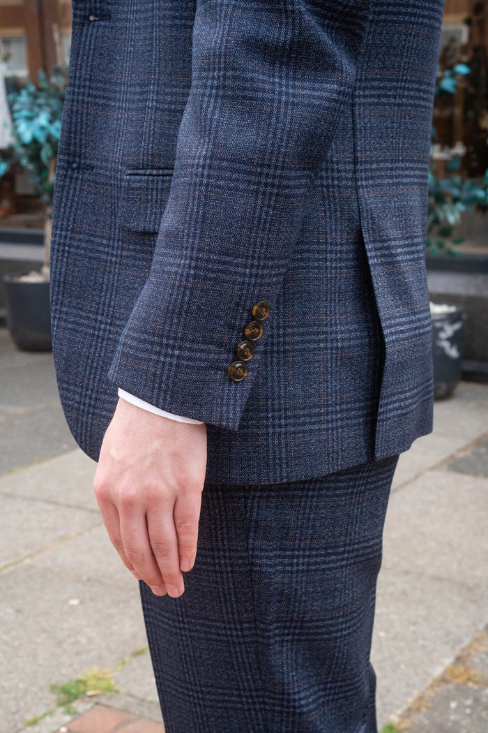 Skopes Woolf Navy Check Tweed Style Blazer
