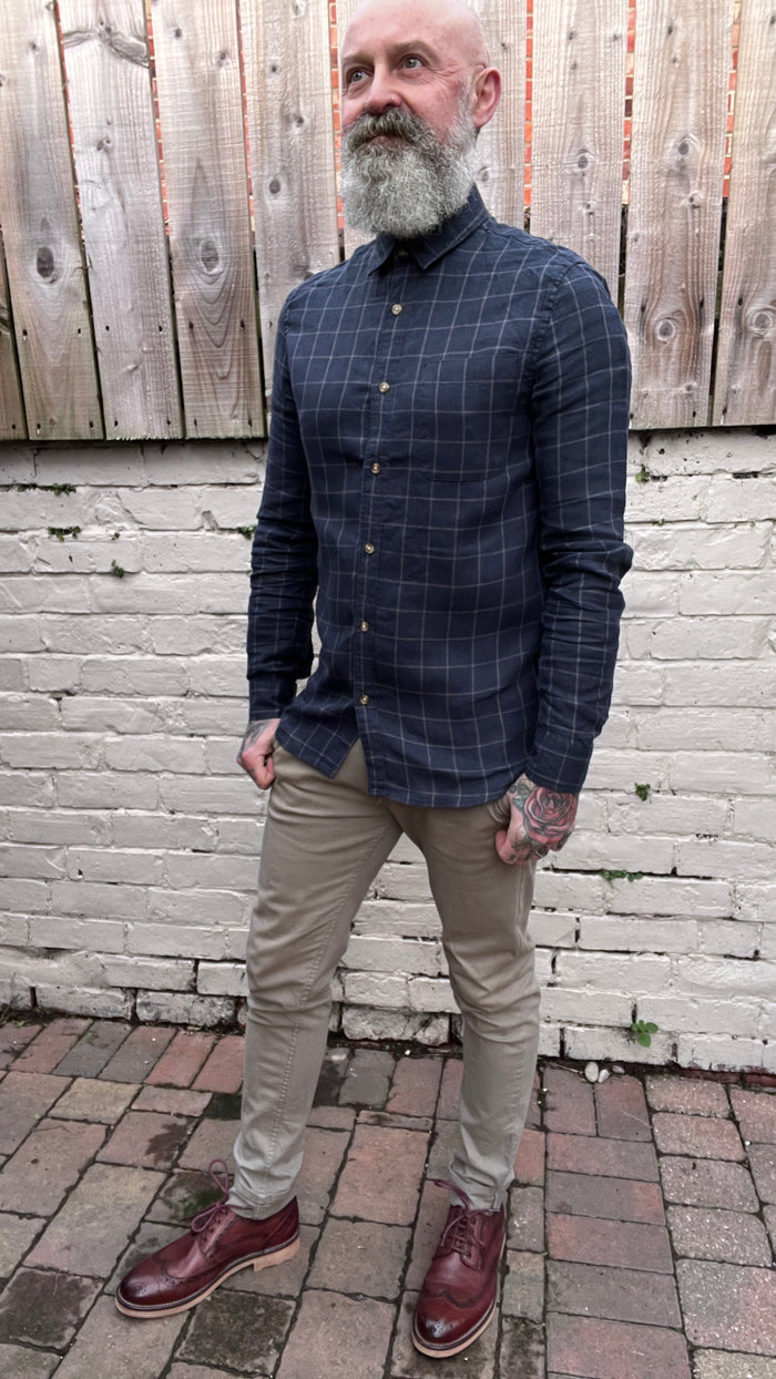 Solid Dark Sapphire Check Shirt