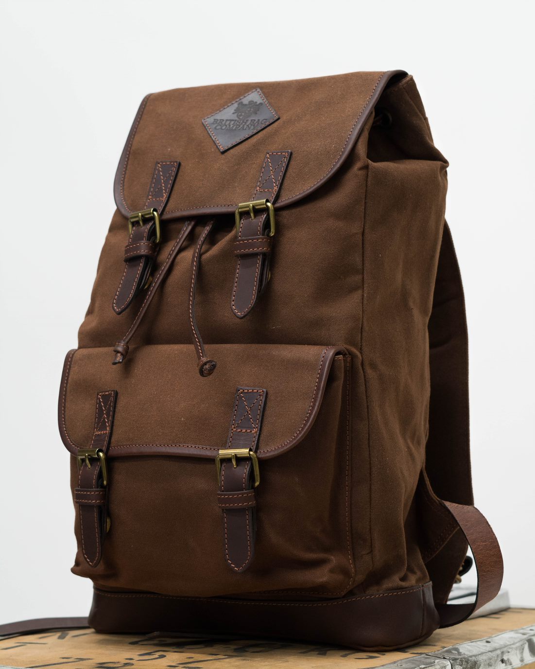 The Navigator Brown Wax Canvas Rucksack