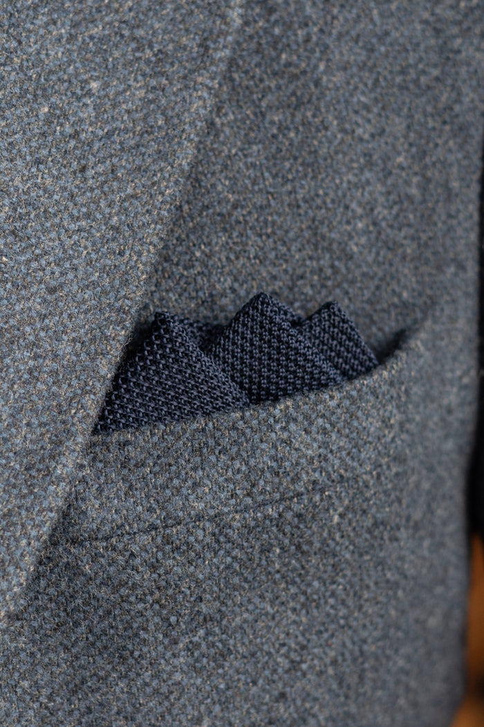 Victory & Innsbruck Navy Knitted Tie & Pocket Square Set