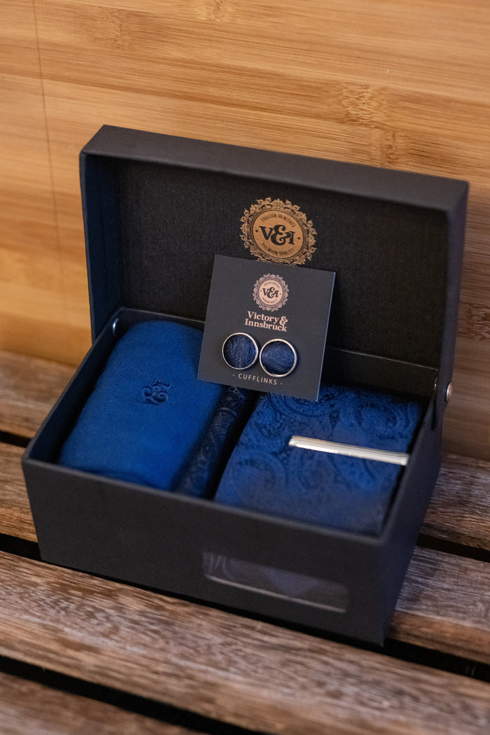 Victory & Innsbruck Navy Paisley Tie Box Set