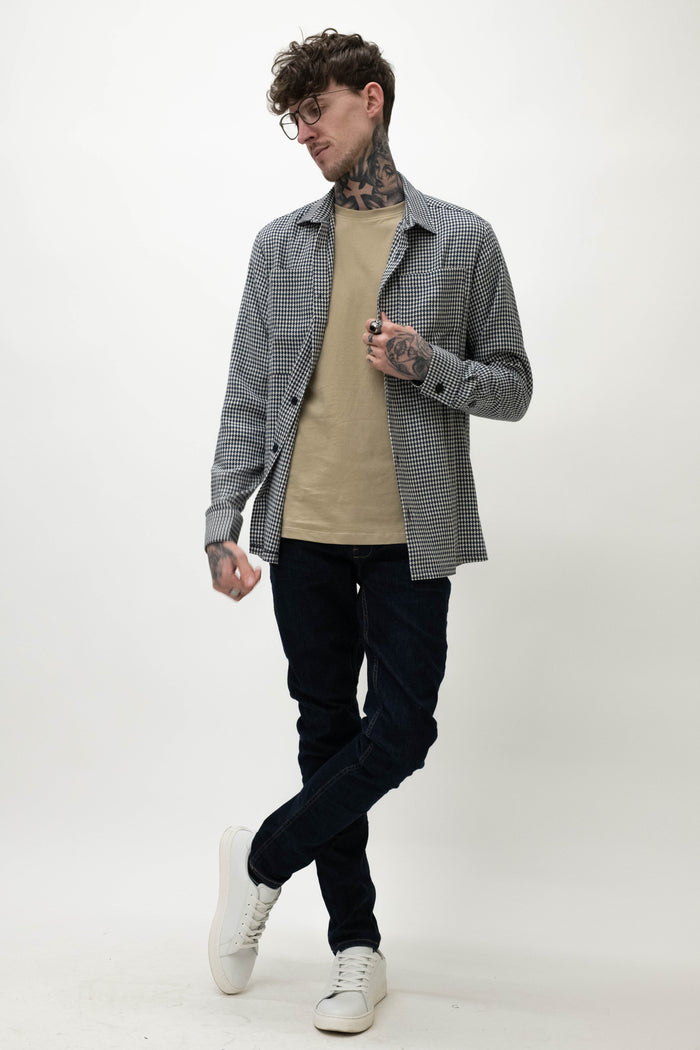 Wear London Brune Houndstooth Navy Shirt
