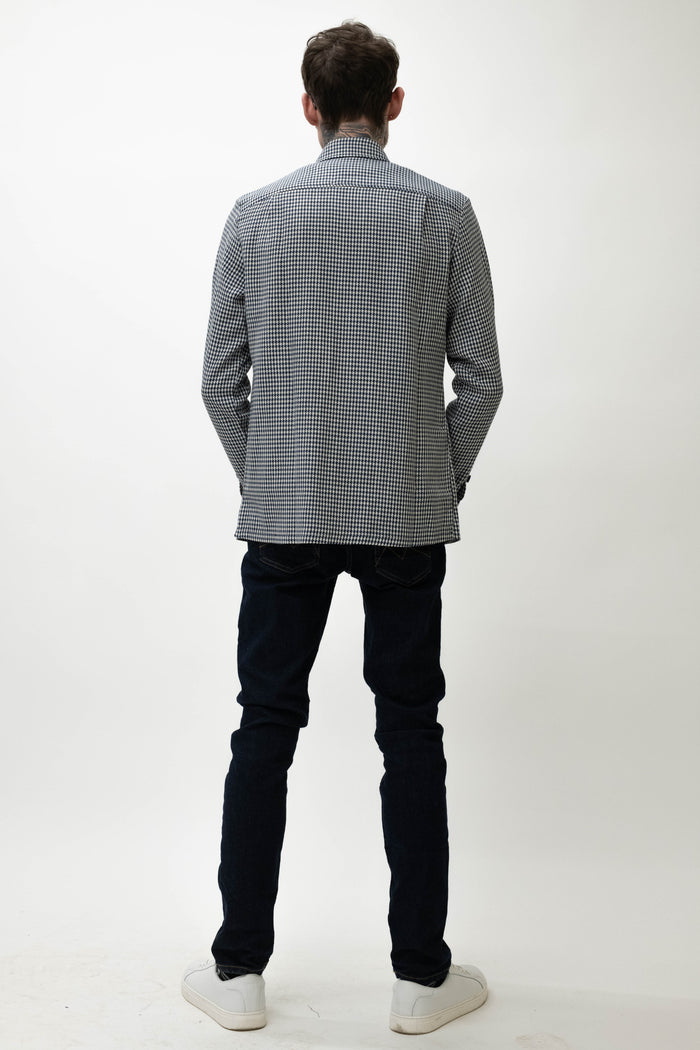Wear London Brune Houndstooth Navy Shirt