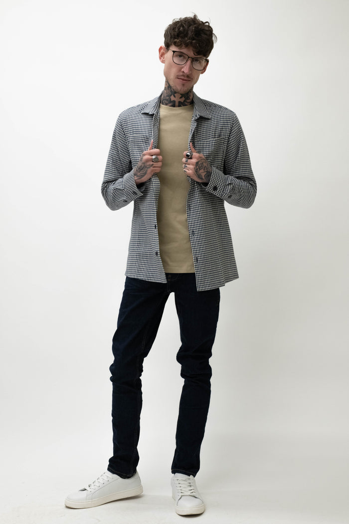 Wear London Brune Houndstooth Navy Shirt